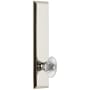 Grandeur Fifth Avenue Solid Brass Rose Left Handed Tall Plate Privacy Door Knob Set with Burgundy Crystal Knob and 2-3/4" Backset Polished Nickel