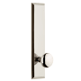 Grandeur Fifth Avenue Solid Brass Tall Plate Left Handed Privacy Door Knob Set with Fifth Avenue Knob and 2-3/4" Backset Polished Nickel