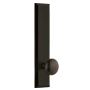 Grandeur Fifth Avenue Solid Brass Tall Plate Left Handed Privacy Door Knob Set with Fifth Avenue Knob and 2-3/4" Backset Timeless Bronze