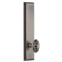 Grandeur Fifth Avenue Solid Brass Tall Plate Left Handed Privacy Door Knob Set with Grande Victorian Knob and 2-3/8" Backset Antique Pewter