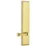 Grandeur Carre Solid Brass Tall Plate Rose Left Handed Privacy Door Lever Set with Georgetown Lever and 2-3/8" Backset Lifetime Brass