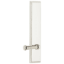 Grandeur Carre Solid Brass Tall Plate Rose Left Handed Privacy Door Lever Set with Georgetown Lever and 2-3/8" Backset Polished Nickel