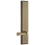 Grandeur Carre Solid Brass Tall Plate Rose Left Handed Privacy Door Lever Set with Georgetown Lever and 2-3/8" Backset Vintage Brass