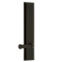 Grandeur Fifth Avenue Solid Brass Tall Plate Left Handed Privacy Door Lever Set with Georgetown Lever and 2-3/4" Backset Timeless Bronze