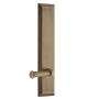 Grandeur Fifth Avenue Solid Brass Tall Plate Left Handed Privacy Door Lever Set with Georgetown Lever and 2-3/4" Backset Vintage Brass