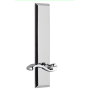 Grandeur Fifth Avenue Solid Brass Tall Plate Left Handed Privacy Door Lever Set with Portofino Lever and 2-3/8" Backset Bright Chrome