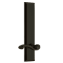 Grandeur Fifth Avenue Solid Brass Tall Plate Left Handed Privacy Door Lever Set with Portofino Lever and 2-3/8" Backset Timeless Bronze