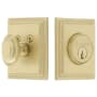 Grandeur Carre Square Single Cylinder Solid Brass Deadbolt with 2-3/4" Backset Satin Brass