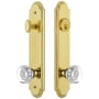 Grandeur Arc Solid Brass Tall Plate Single Cylinder Keyed Entry Set with Chambord Crystal Knob and 2-3/4" Backset Lifetime Brass