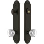 Grandeur Arc Solid Brass Tall Plate Single Cylinder Keyed Entry Set with Chambord Crystal Knob and 2-3/4" Backset Timeless Bronze