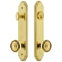 Grandeur Arc Solid Brass Tall Plate Single Cylinder Keyed Entry Set with Soleil Knob and 2-3/8" Backset Lifetime Brass