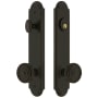 Grandeur Arc Solid Brass Tall Plate Single Cylinder Keyed Entry Set with Soleil Knob and 2-3/8" Backset Timeless Bronze