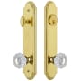 Grandeur Arc Solid Brass Tall Plate Single Cylinder Keyed Entry Set with Versailles Crystal Knob and 2-3/4" Backset Lifetime Brass