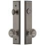 Grandeur Carre Solid Brass Tall Plate Single Cylinder Keyed Entry Set with Circulaire Knob and 2-3/8" Backset Antique Pewter