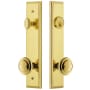 Grandeur Carre Solid Brass Tall Plate Single Cylinder Keyed Entry Set with Circulaire Knob and 2-3/8" Backset Lifetime Brass
