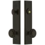 Grandeur Carre Solid Brass Tall Plate Single Cylinder Keyed Entry Set with Circulaire Knob and 2-3/8" Backset Timeless Bronze