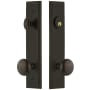 Grandeur Carre Solid Brass Tall Plate Single Cylinder Keyed Entry Set with Fifth Avenue Knob and 2-3/8" Backset Timeless Bronze