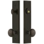 Grandeur Carre Solid Brass Tall Plate Single Cylinder Keyed Entry Set with Fifth Avenue Knob and 2-3/4" Backset Timeless Bronze