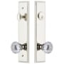 Grandeur Carre Solid Brass Tall Plate Single Cylinder Keyed Entry Set with Fontainebleau Crystal Knob and 2-3/8" Backset Polished Nickel