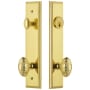 Grandeur Carre Solid Brass Tall Plate Single Cylinder Keyed Entry Set with Grande Victorian Knob and 2-3/4" Backset Lifetime Brass