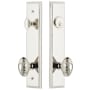 Grandeur Carre Solid Brass Tall Plate Single Cylinder Keyed Entry Set with Grande Victorian Knob and 2-3/4" Backset Polished Nickel
