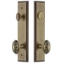 Grandeur Carre Solid Brass Tall Plate Single Cylinder Keyed Entry Set with Grande Victorian Knob and 2-3/4" Backset Vintage Brass