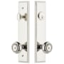 Grandeur Carre Solid Brass Tall Plate Single Cylinder Keyed Entry Set with Parthenon Knob and 2-3/4" Backset Polished Nickel
