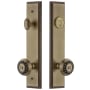 Grandeur Carre Solid Brass Tall Plate Single Cylinder Keyed Entry Set with Parthenon Knob and 2-3/4" Backset Vintage Brass