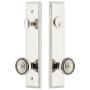Grandeur Carre Solid Brass Tall Plate Single Cylinder Keyed Entry Set with Soleil Knob and 2-3/4" Backset Polished Nickel