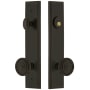 Grandeur Carre Solid Brass Tall Plate Single Cylinder Keyed Entry Set with Soleil Knob and 2-3/4" Backset Timeless Bronze