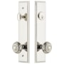 Grandeur Carre Solid Brass Tall Plate Single Cylinder Keyed Entry Set with Windsor Knob and 2-3/4" Backset Polished Nickel