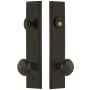Grandeur Carre Solid Brass Tall Plate Single Cylinder Keyed Entry Set with Windsor Knob and 2-3/4" Backset Timeless Bronze
