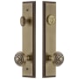 Grandeur Carre Solid Brass Tall Plate Single Cylinder Keyed Entry Set with Windsor Knob and 2-3/8" Backset Vintage Brass