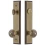 Grandeur Carre Solid Brass Tall Plate Single Cylinder Keyed Entry Set with Windsor Knob and 2-3/4" Backset Vintage Brass