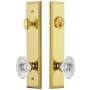 Grandeur Fifth Avenue Solid Brass Tall Plate Single Cylinder Keyed Entry Set with Biarritz Crystal Knob and 2-3/8" Backset Lifetime Brass
