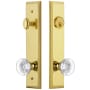 Grandeur Fifth Avenue Solid Brass Tall Plate Single Cylinder Keyed Entry Set with Bordeaux Crystal Knob and 2-3/4" Backset Lifetime Brass