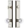 Grandeur Fifth Avenue Solid Brass Tall Plate Single Cylinder Keyed Entry Set with Bordeaux Crystal Knob and 2-3/4" Backset Polished Nickel