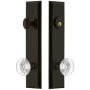 Grandeur Fifth Avenue Solid Brass Tall Plate Single Cylinder Keyed Entry Set with Bordeaux Crystal Knob and 2-3/4" Backset Timeless Bronze