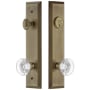 Grandeur Fifth Avenue Solid Brass Tall Plate Single Cylinder Keyed Entry Set with Bordeaux Crystal Knob and 2-3/4" Backset Vintage Brass