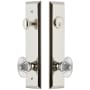 Grandeur Fifth Avenue Solid Brass Tall Plate Single Cylinder Keyed Entry Set with Burgundy Crystal Knob and 2-3/8" Backset Polished Nickel