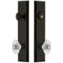 Grandeur Fifth Avenue Solid Brass Tall Plate Single Cylinder Keyed Entry Set with Burgundy Crystal Knob and 2-3/8" Backset Timeless Bronze
