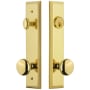 Grandeur Fifth Avenue Solid Brass Tall Plate Single Cylinder Keyed Entry Set with Fifth Avenue Knob and 2-3/4" Backset Lifetime Brass