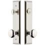 Grandeur Fifth Avenue Solid Brass Tall Plate Single Cylinder Keyed Entry Set with Fifth Avenue Knob and 2-3/4" Backset Polished Nickel