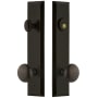 Grandeur Fifth Avenue Solid Brass Tall Plate Single Cylinder Keyed Entry Set with Fifth Avenue Knob and 2-3/4" Backset Timeless Bronze