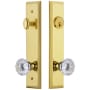 Grandeur Fifth Avenue Solid Brass Tall Plate Single Cylinder Keyed Entry Set with Fontainebleau Crystal Knob and 2-3/8" Backset Lifetime Brass