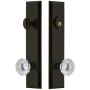 Grandeur Fifth Avenue Solid Brass Tall Plate Single Cylinder Keyed Entry Set with Fontainebleau Crystal Knob and 2-3/8" Backset Timeless Bronze