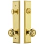 Grandeur Fifth Avenue Solid Brass Tall Plate Single Cylinder Keyed Entry Set with Parthenon Knob and 2-3/8" Backset Lifetime Brass