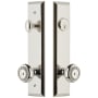 Grandeur Fifth Avenue Solid Brass Tall Plate Single Cylinder Keyed Entry Set with Parthenon Knob and 2-3/8" Backset Polished Nickel