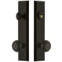 Grandeur Fifth Avenue Solid Brass Tall Plate Single Cylinder Keyed Entry Set with Parthenon Knob and 2-3/8" Backset Timeless Bronze