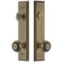 Grandeur Fifth Avenue Solid Brass Tall Plate Single Cylinder Keyed Entry Set with Parthenon Knob and 2-3/8" Backset Vintage Brass